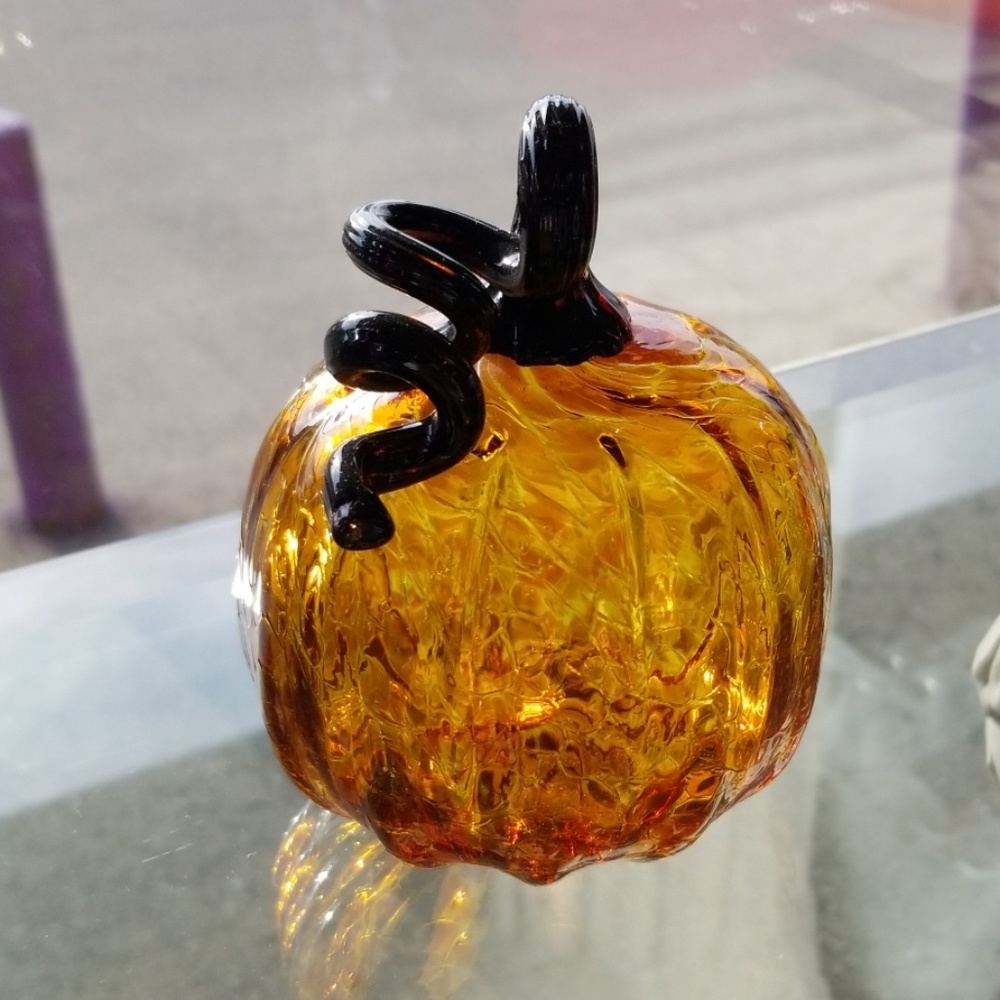 Blown glass pumpkin